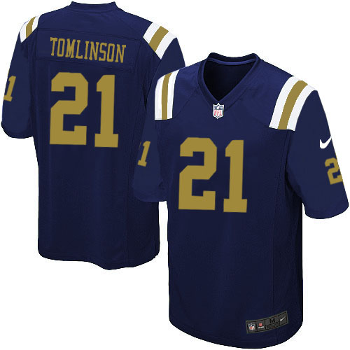 Men's Limited LaDainian Tomlinson Nike Jersey Navy Blue Alternate - #21 NFL New York Jets